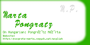 marta pongratz business card